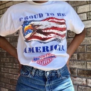 Harley Davidson proud to be American eagle shirt